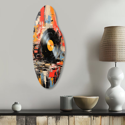 Ramsey - Curved Vinyl Records Metal Wall Art, Asymmetrical Metal Wall Sculpture Print