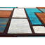 Tapis abstrait bleu / brun / ivoire Mccampbell-40076281