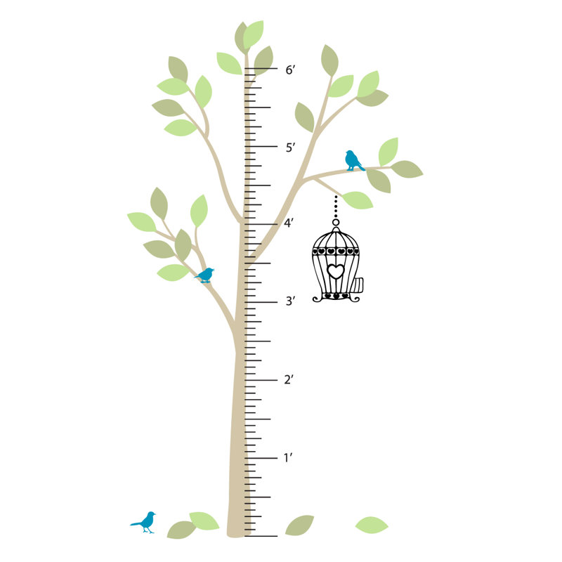 Non-Wall Damaging Growth Chart Decals, Color Option 2