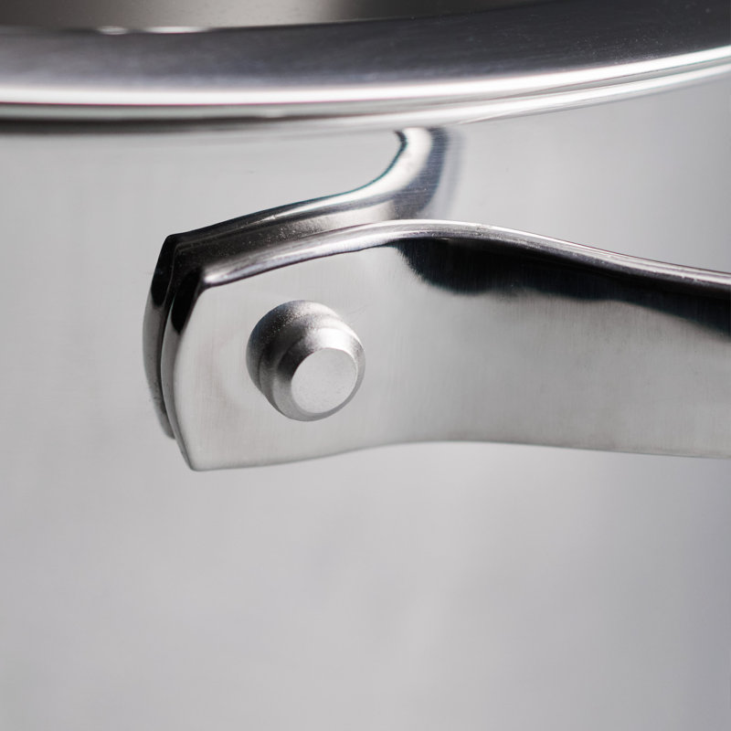 Poêle à sauter en acier inoxydable à trois couches avec couvercle en verre de 3,5 pte de Tempo avec couvercle en verre, allant au four, allant au lave-vaisselle