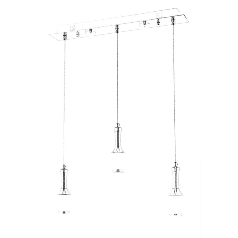 Luminaire suspendu à DEL pour îlot de cuisine 3 lumières Aanav
