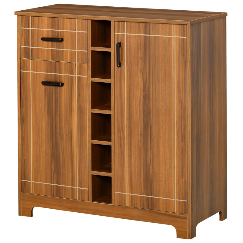 Bar à vin avec porte-bouteilles et porte-bouteilles avec porte-verres et 1 tiroir