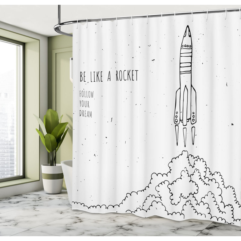 Ensemble de rideau de douche et crochets avec crochets de rêve, H 75 po x l 69 po