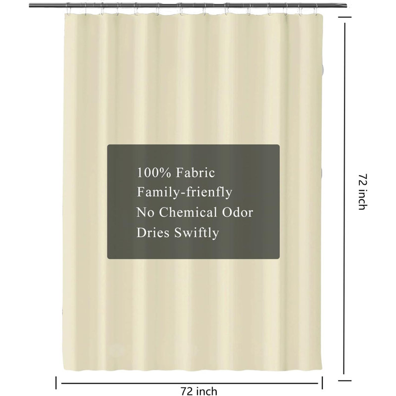 Water Resistant Shower Curtain with Hooks