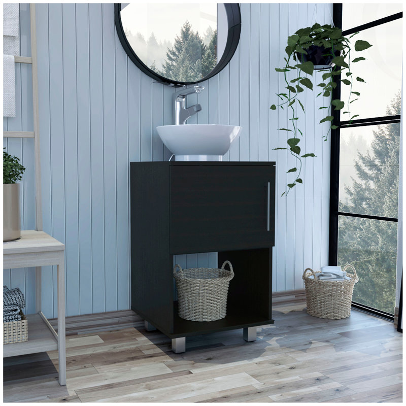 Meuble-lavabo simple à 1 tablette Saybrooke, Noir