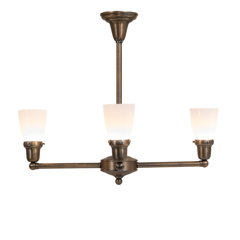 Lustre 4 lumières Revival Oyster Bay, Laiton antique