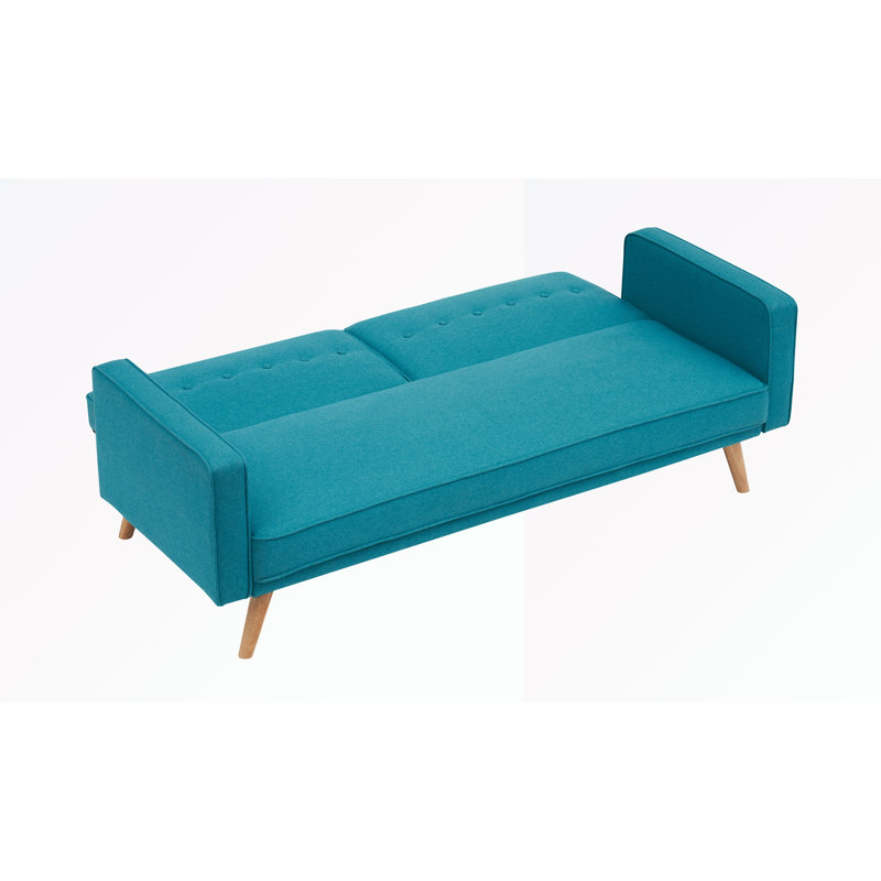 Canapé-lit convertible double 72,4 po Modern, Mélange de coton bleu