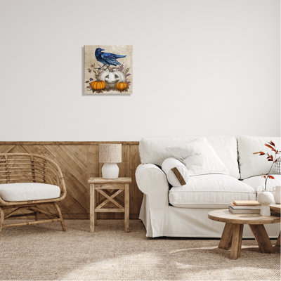 The Holiday Aisle® Raven & Jack-O-Lantern, art mural sur toile par Paul Brent