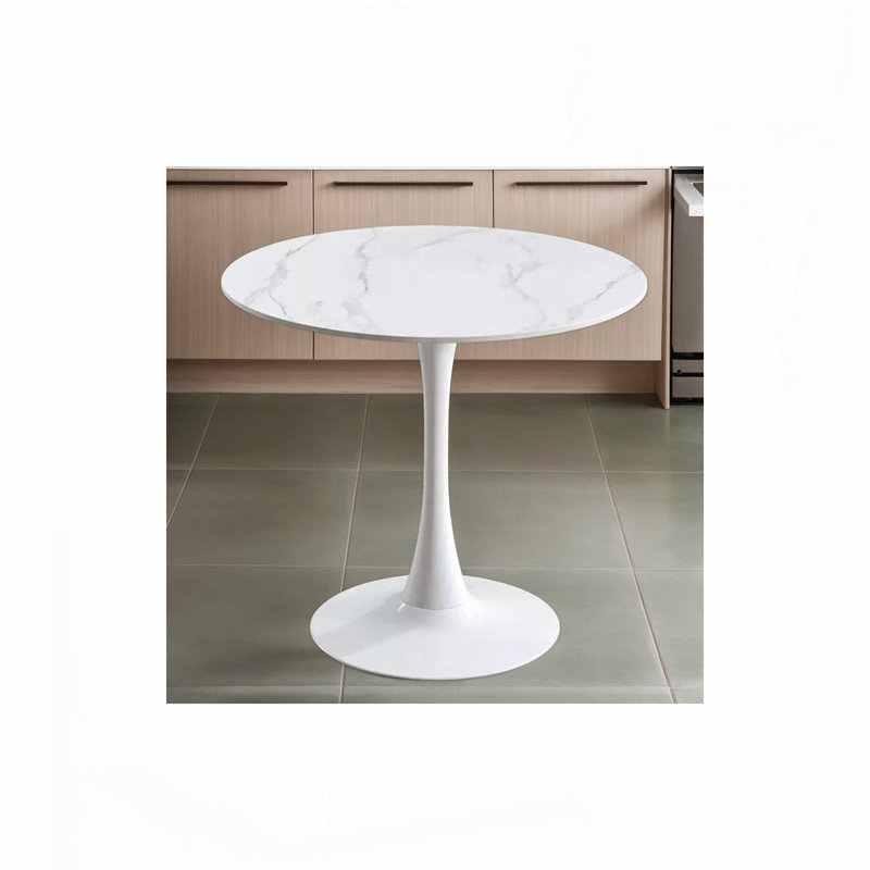 Round Dining Table, White, 29"H x 31.5"L x 31.5"W