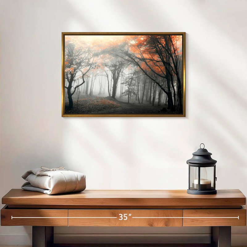 Autumn Grove II, Cadre flottant doré, 19 po x 13 po