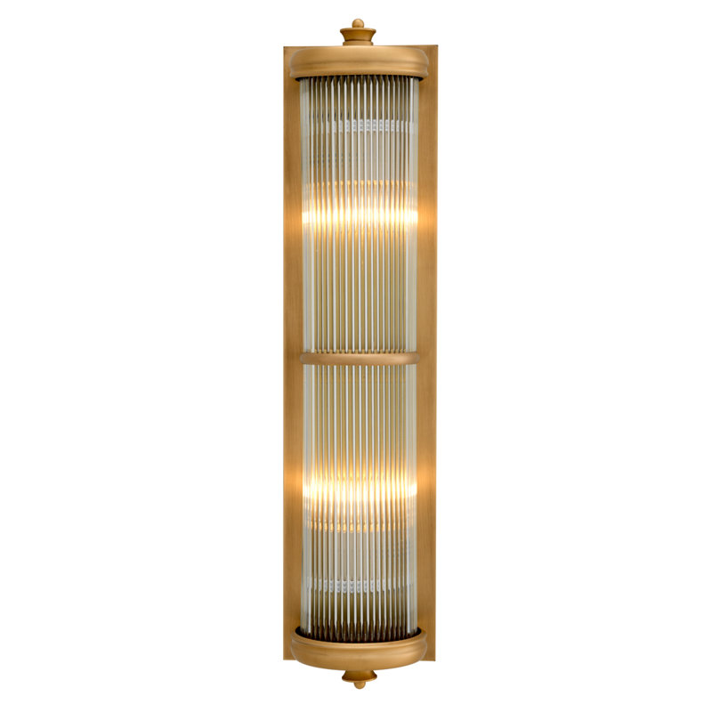 Lampe murale 2 lumières Glorious XL, Laiton antique