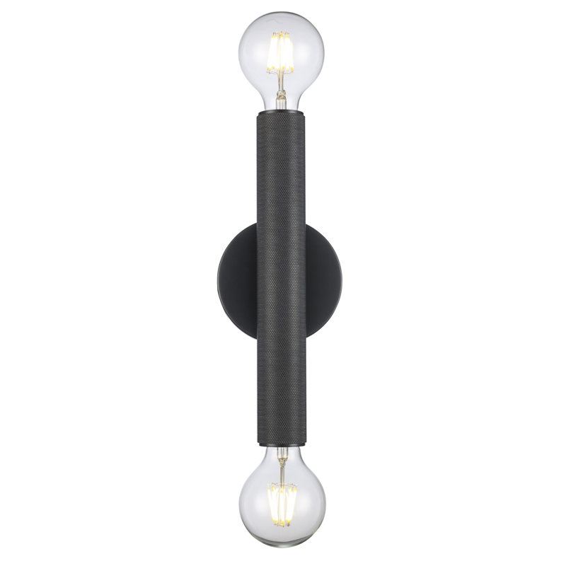 Applique murale à 2 lumières à intensité variable Cabot, Noir, H 12 po x l 4,7 po x P 3,3 po