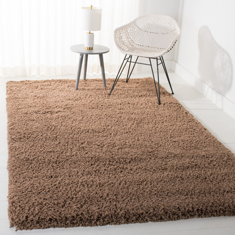 Tapis taupe touffeté à la main, Rectangle 4 pi x 6 pi
