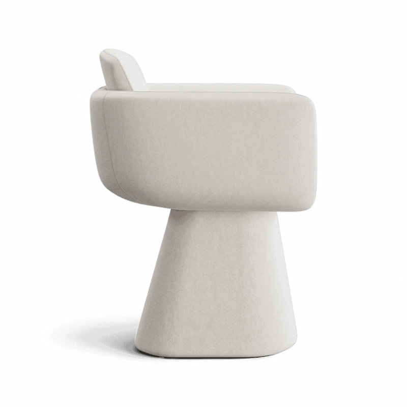 Chaise pivotante en velours blanc Rune