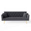 Canapé-lit pliable de style américain de 72 pouces en velours gris, multifonctionnel pour les petits salons Lit de style rétro, 3 appartements