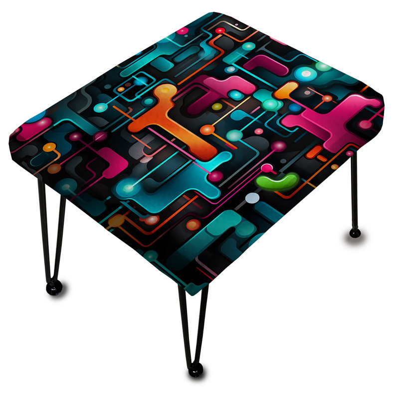 Poupart Neon Grid Groove - Repose-pieds rectangulaire géométrique