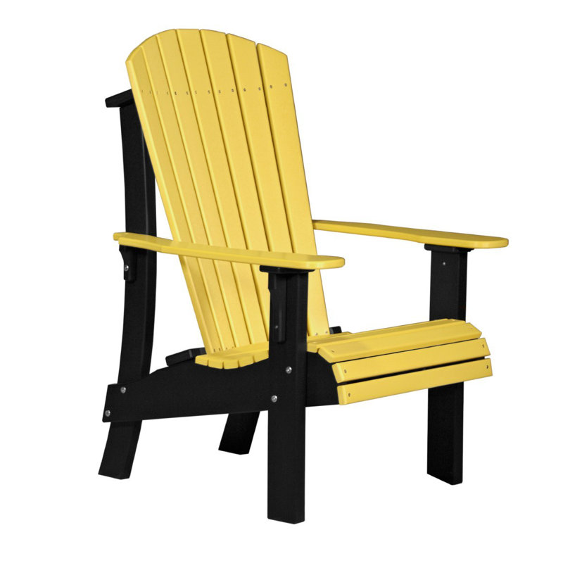 Chaise adirondack en plastique royal Zussen, Jaune / Noir