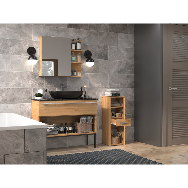 Dashaan Laminate Bathroom Cabinet, Brown