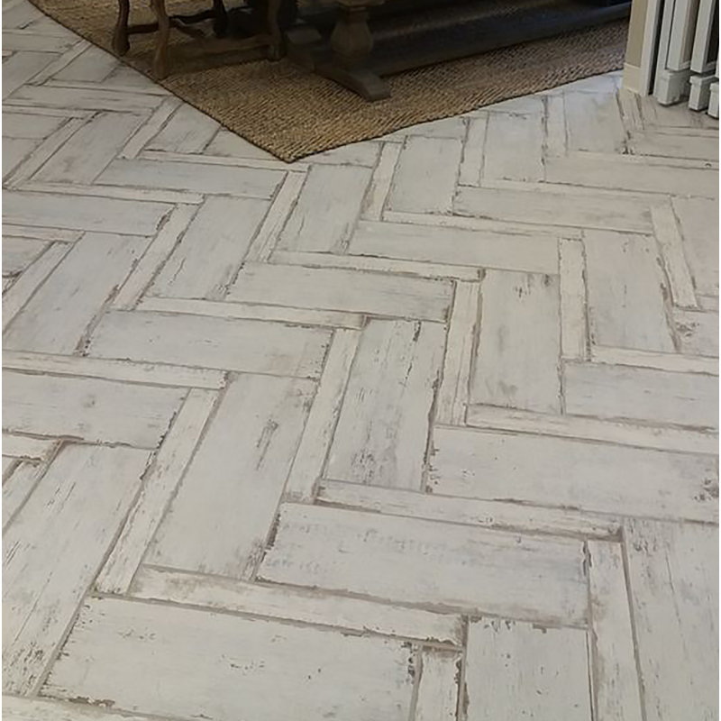 8" x 24" Porcelain Wood Look Wall & Floor Tile, Urban White