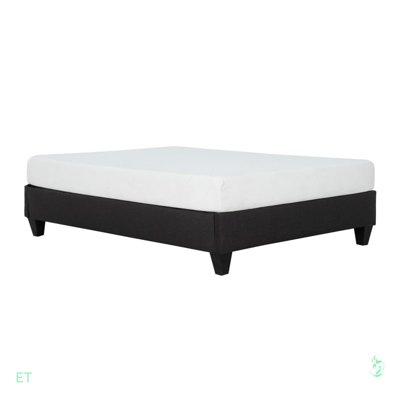 Structure de lit plateforme tapissier, Simple, Noir