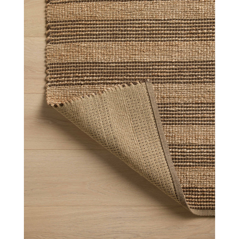 Judy Natural and Chocolate Handwoven Cotton Area Rug