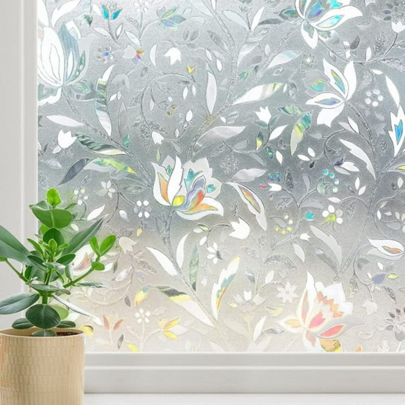 Film d'intimité pour fenêtre, tulipes arc-en-ciel, 23.6" H x 78.7" W