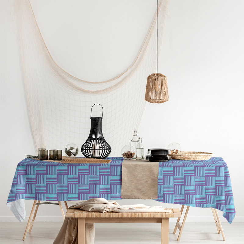 Rayures nattes classiques Nappe, Mauve / bleu sarcelle