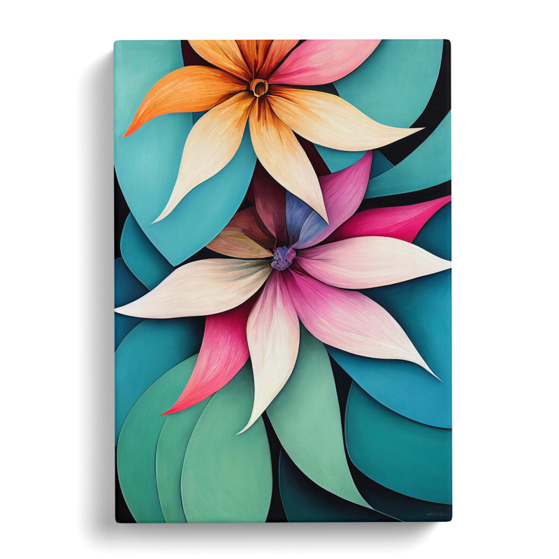 Exotic Flowers - Wrapped Canvas, 50cm H x 35cm W