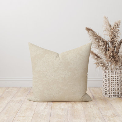 Colonial linen Toile Cotton Blend Reversible Pillow Cover