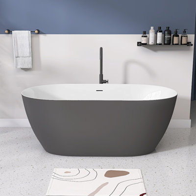 Bathtubs 59'' x 29.5'' Soaking Acrylic Bathtub