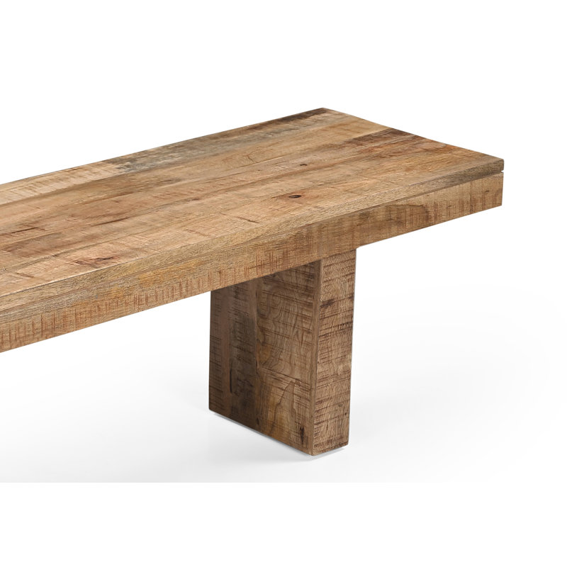Banc en bois de manguier massif, Naturel