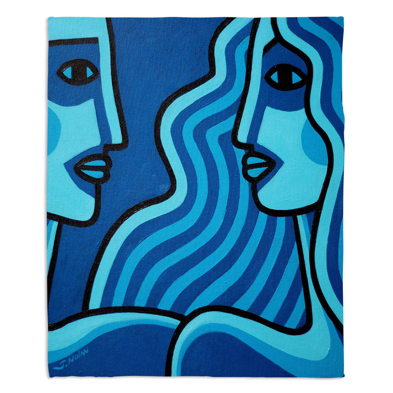 Couverture sherpa lovers doux blue, l 51 po x L 60 po