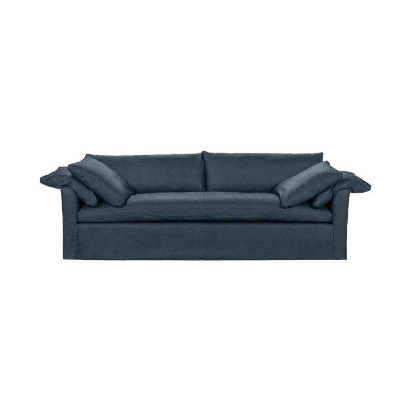 Cassiano Leather Sofa, El Paso Navy