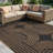 Geometric Dark Gray/Natural Easy-Care Jute-Style Indoor/Outdoor Flat Woven Area Rug-423962451-423962454
