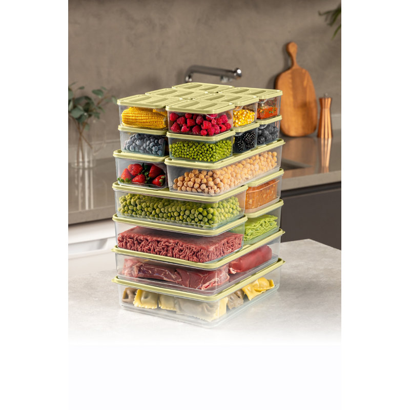 Ensemble de boîtes de rangement en plastique durable, 2 boîtes (11 x 11,8 x 2,8 po, 56,1 oz liq.), 4 boîtes (9,1 x 5,9 x 2,8 po, 59,2 oz liq.), 12 boîtes S (3,5 x 4,1 x 2,2 po, 11,8 oz) oz), 2 boîtes XL (9,1 x 11,6 x 2,6 po, 118,2 oz liq.), parfaites pour organiser la maison, la cuisine et l'artisanat