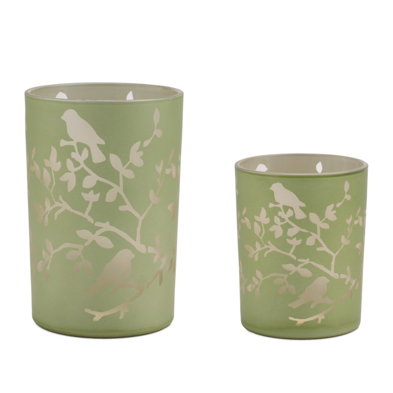 Porte-bougie à motif floral givré, H 4,9 po x l 3,85 po x P 3,85 po