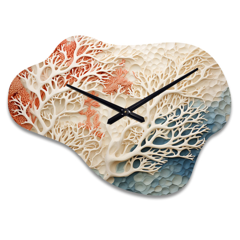 Grande horloge murale rose et blanche, Grand