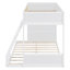 Lits de rangement à DEL avec lit superposé au dessus d'un lit double en bois, rotin moderne pour la maison