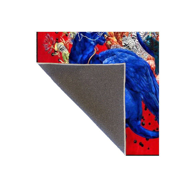 Tapis rouge lavable à la machine, Sous-tapis rectangulaire de 3 pi 3 po x 4 pi 11 po