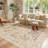 Washable Floral Area Rugs Boho Large Rugs Non-Slip for Bedroom Soft Rubber Backed Carpet-1557129801