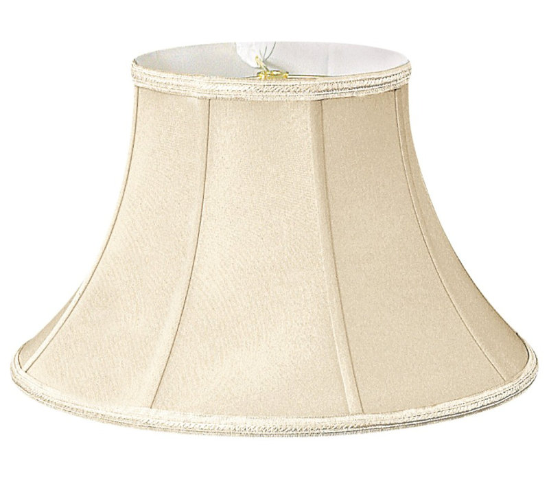 Abat-jour cloche en soie / shantung (araignée), Beige, H 12 po x l 18 po x P 18 po