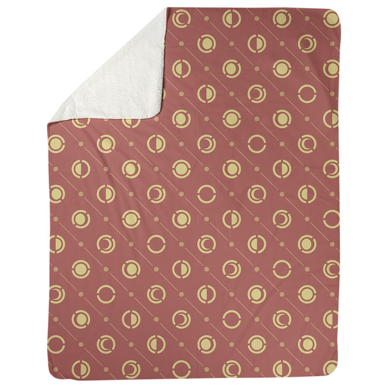 Couverture polaire moon phases, l 30 po x L 40 po, Rouge / Jaune