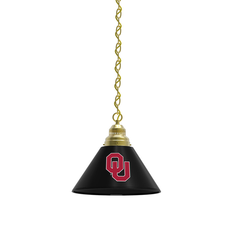 1 - Light Single Pendant, Brass, Oklahoma Sooners