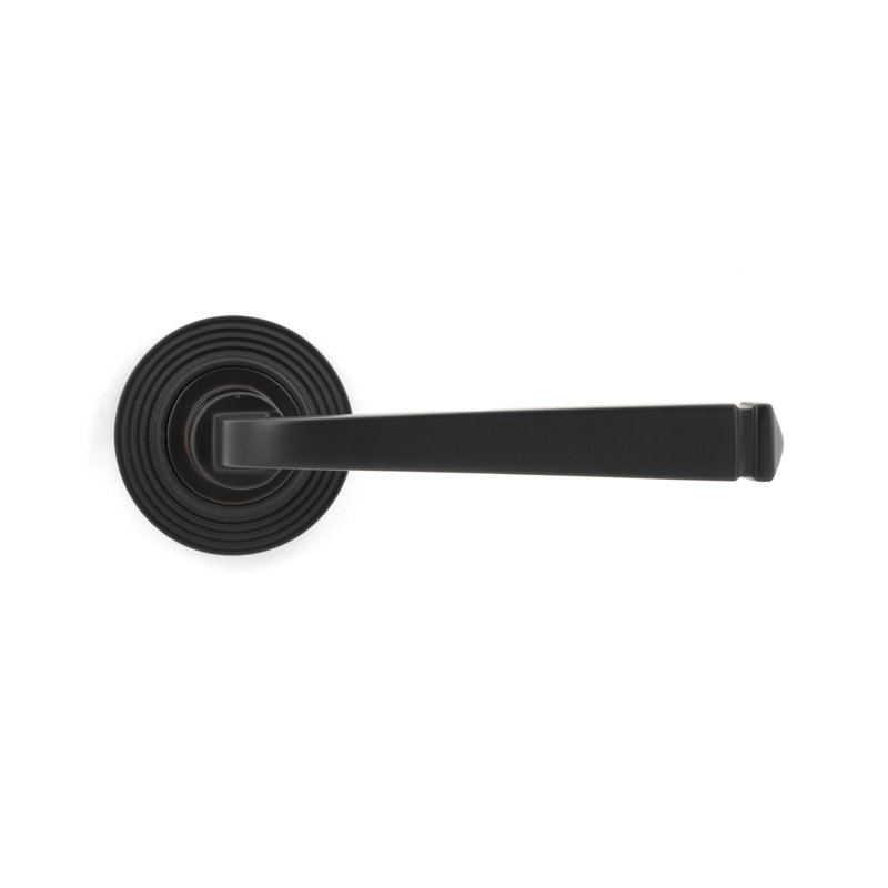 Avon Round Lever on Rose Set (Beehive), Aged Bronze