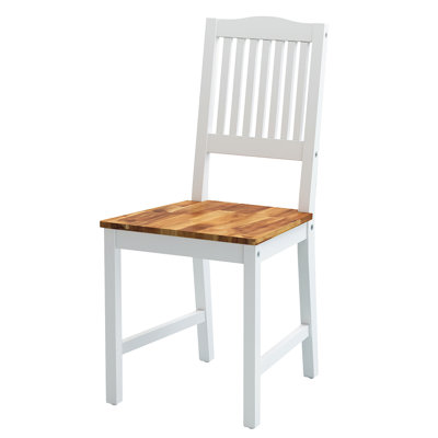 Chaise d'appoint à dossier en lattes de bois massif Acima