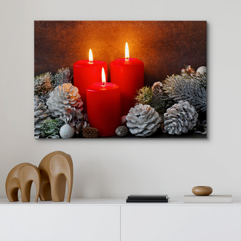 Christmas Holiday Celebration Candles X22 - Photographie sur toile tendue, H 12 po x l 18 po