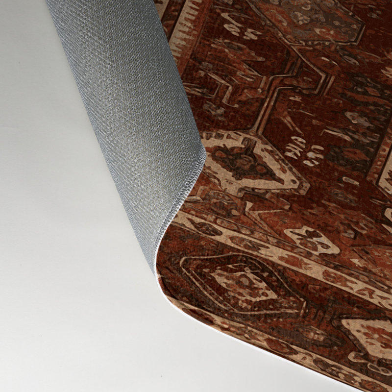 Turkish Brown Indoor and Outdoor Area Rug, Rectangle 9' x 12'