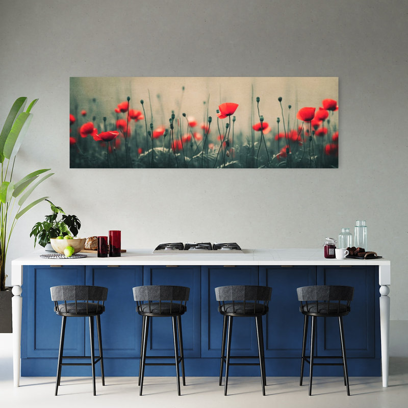 Coquelicots dans la brume, H 20 po x l 60 po