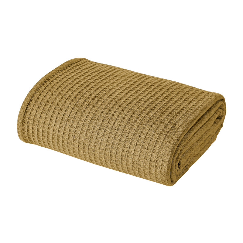 Couverture thermique moderne 100% coton gaufré Modern, Grand lit, Or