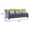 Canapé de 91,4 po de largeur, bleu marine / jaune